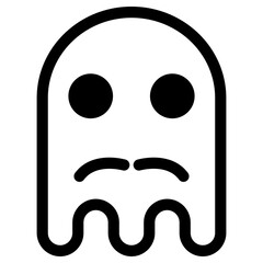 Ghost emoji icon. Simple emoticon vector illustration sign symbol Halloween.