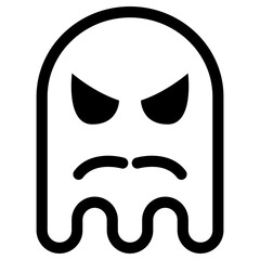Ghost emoji icon. Simple emoticon vector illustration sign symbol Halloween.