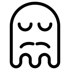 Ghost emoji icon. Simple emoticon vector illustration sign symbol Halloween.