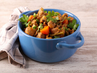 Beef stew with green beans and carrot
