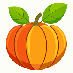 Adorable Cute Pumpkin with leaf