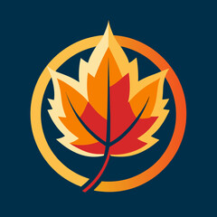 Fall leaf logo Vector Art