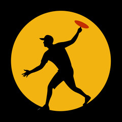 Golfer disc silhouette Style Vector Art