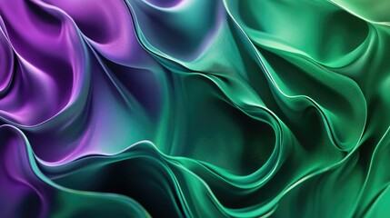 Obraz premium Abstract fluid waves in green and violet, symbolizing data science processes and the analytical power of Julia programming
