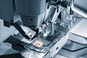 industrial sewing embroidery machine in fashion factory