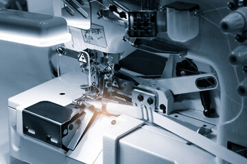 industrial sewing embroidery machine in fashion factory