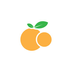 orange fruit logo  icon  vector  illustration