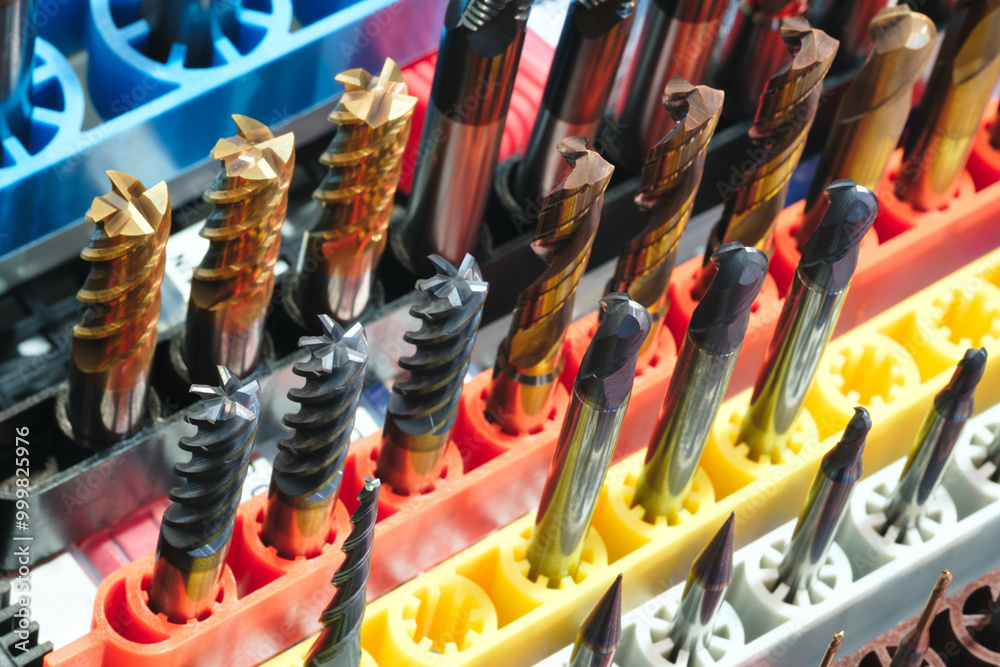 Poster a range of metal drill and milling cutter tools are available in a variety of sizes, including diffe