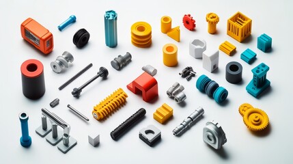 Fototapeta premium Colorful Mechanical Parts Arrangement