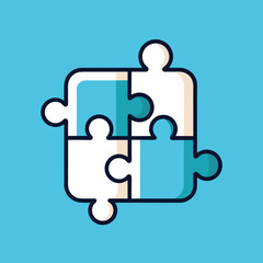 Colorful Puzzle Pieces Vector Design.
