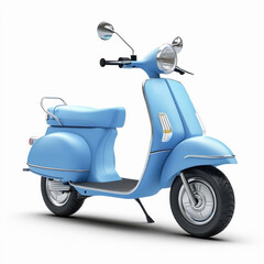 Obraz premium retro electric scooter on white background