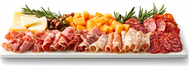 Vibrant Italian Charcuterie Platter with Herbs and Cheese