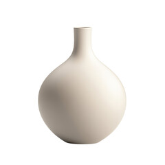 White ceramic vase isolated on transparent background