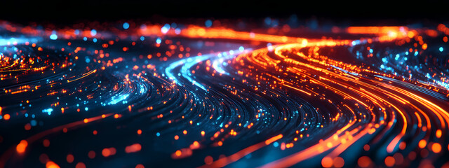 Obraz premium Digital City Under Neon Horizon
