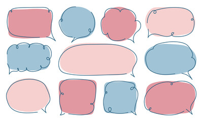 Set of hand-drawn minimalist frames for text, featuring a doodle style, perfect for adding a playful touch to designs.