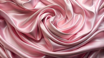 Obraz premium Luxurious pink silk fabric with elegant folds and smooth texture on a white isolated background.