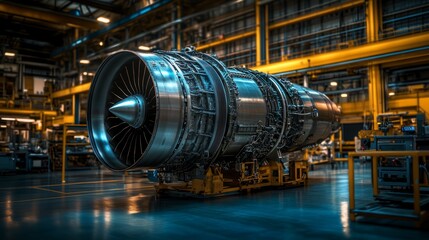 Jet Engine in Production Facility