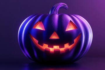Fototapeta premium Halloween Pumpkin in the dark 3D render 