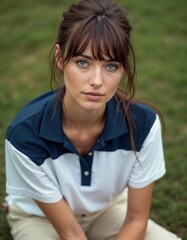 Naklejka premium Portrait of a young beauty in park