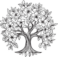Tree outline silhouette vector. Tree coloring pages, Illustration of a tree outline icon