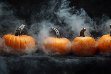 pumpkins on desk and halloween time
