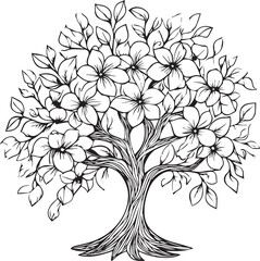Tree outline silhouette vector. Tree coloring pages, Illustration of a tree outline icon