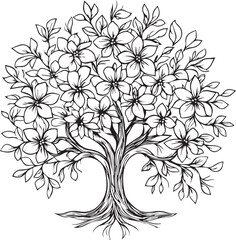 Tree outline silhouette vector. Tree coloring pages, Illustration of a tree outline icon