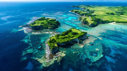 Fototapeta premium Life on miyako Island a remote island in prefecture an island of blue sea and coral reefs
