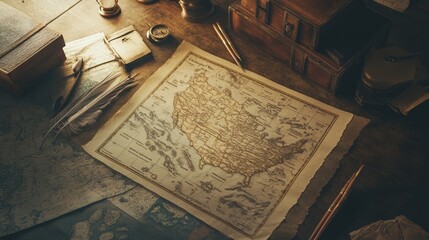 Fototapeta premium Vintage Map of the United States