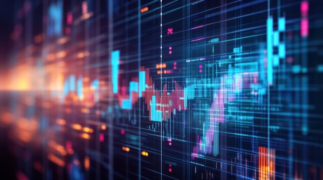 Data analytics visual with graphs, charts, and data points, showcasing the power of information and insight generation.