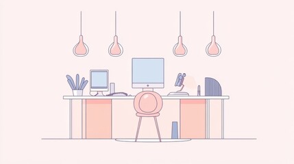 Modern Workspace Illustration