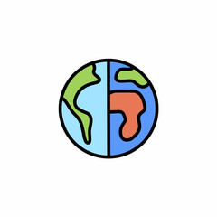 Color earth vector icon