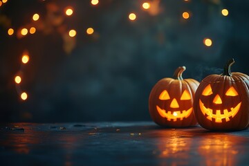 Halloween Spooky Nighttime Scene Horizontal background with bats, full moon, witch castle, evil trees, graves, ghosts. Happy Halloween vector scary design. Halloween banner, party invitation