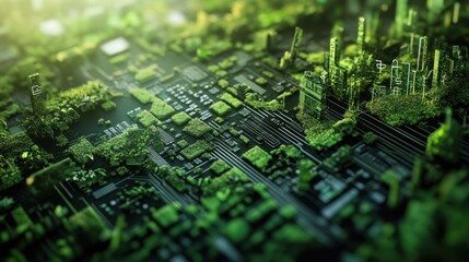 Green technology featuring eco-friendly devices, sustainable materials, and renewable power sources for a cleaner future.