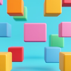 Colorful Cubes Abstract Geometric Background Design