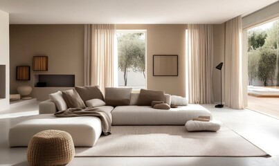 Obraz premium **.Modern Minimalist Living Room Interior Design..**