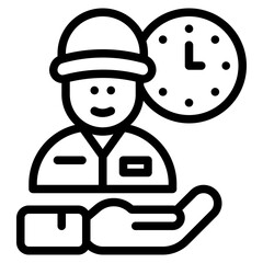Office hours delivery outline icon and illustration
