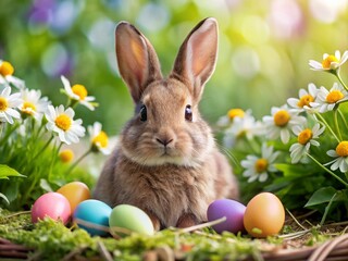 Fototapeta premium Adorable Easter Bunny Images for Spring Celebrations, Perfect for Holiday Cards and Decorations