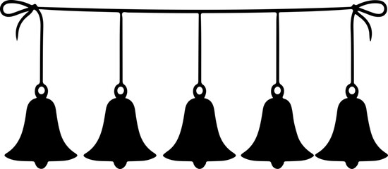 Stylized Vector Illustration of Hanging Bells