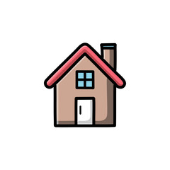 House with chimney icon. Vector illustration in trendy flat style.
