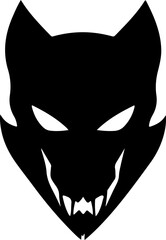 Stylized Wolf Head Silhouette Design