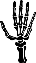 Stylized Black Skeleton Hand Illustration