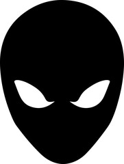 Naklejka premium Minimalist Alien Face Silhouette Design