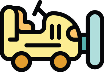 Cartoon yellow airplane toy with a propeller, perfect for illustrating childhood, playing, and having fun