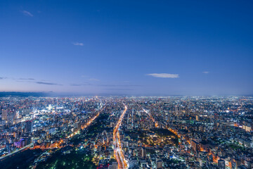 Obraz premium 展望台から眺める大阪市の夜景