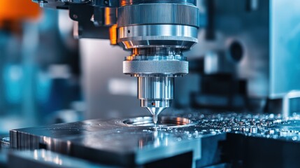 Precision machinery for metal, plastic, and woodwork, showcasing tools like micrometers, CNC machines, and laser cutters.