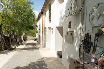 old street front in guadalest village and castle