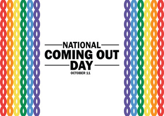 National Coming Out Day wallpaper with shapes and typography, banner, card, poster, template. National Coming Out Day, background