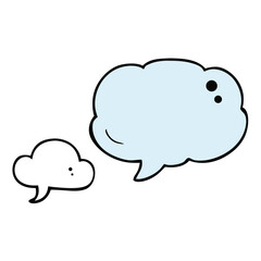 Speech Bubbles in Cloud Textbox Vector, Cloud-Shaped Speech Bubbles Vector Art.

