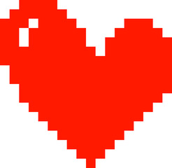 Obraz premium Pixelated red love icon design. 8 bit heart for social media, posters, etc.